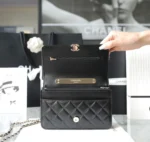 Chanel Woc Handbags Lock Silver Mix Handle Leather 19x12cm - Image 5