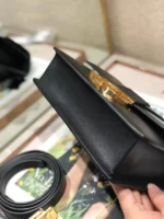 Dior 30 Montaigne Super High-Quality Women's Handbag Black with Gold Lock 24x17x8cm - Image 8