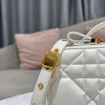 Dior Plaid Replica 1:1 High Quality Handbag Smooth White Leather 18cm - Image 7