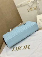 Dior D-Joy Women's Handbag, Ice Blue Cowhide Leather, Like Auth 26cm - Image 2