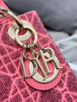 Tui Xach Dior Lady Mau Hong Sieu Cap Dinh Hat Cuom 17x15x7cm 10