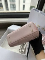Dior Lady Mini 3-Pocket Handbag Rep 1:1 High-Quality Pink 17cm - Image 3
