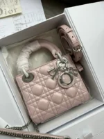Dior Lady Mini 3-Pocket Handbag Rep 1:1 High-Quality Pink 17cm - Image 8