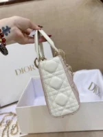 Dior Lady Mini Handbag for Women Pink Cowhide Like Auth 18cm - Image 4