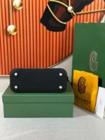 Goyard Alma Vedome Black Replica Handbag With Fabric Wrapped Leather Strap 24cm - Image 4