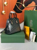Goyard Alma Vedome Black Replica Handbag With Fabric Wrapped Leather Strap 24cm - Image 8