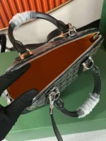 Goyard Alma Vedome Black Replica Handbag With Fabric Wrapped Leather Strap 24cm - Image 2