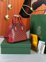 Goyard Alma Vedome Red Super Quality Handbag With Fabric Wrapped Leather Strap 24cm - Image 6