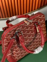 Goyard Alma Vedome Red Super Quality Handbag With Fabric Wrapped Leather Strap 24cm - Image 4