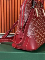 Goyard Alma Vedome Red Super Quality Handbag With Fabric Wrapped Leather Strap 24cm - Image 2