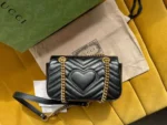 Gucci Marmont Like Auth Luxury Women's Black Handbag 22cm - Image 8