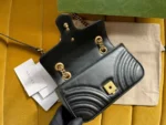 Gucci Marmont Like Auth Luxury Women's Black Handbag 22cm - Image 4
