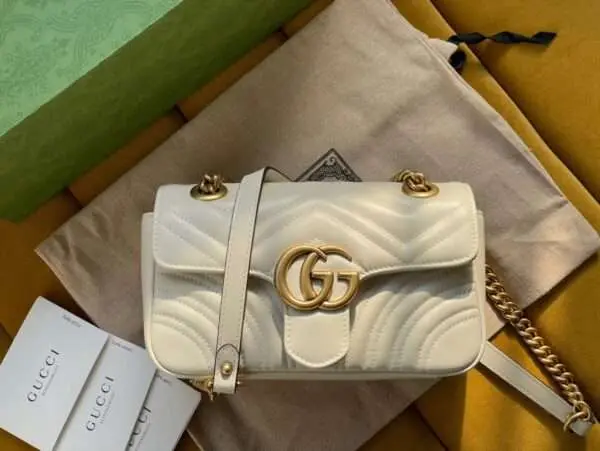 Gucci Marmont Rep 11 Luxury Women's White Handbag 22cm