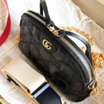 Gucci Matelasse Like Auth Bag with Embossed GC Pattern 21cm - Image 3