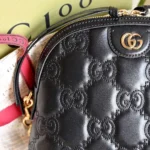 Gucci Matelasse Like Auth Bag with Embossed GC Pattern 21cm - Image 6
