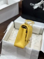 Chanel Classic Sheepskin Yellow Womans Handbags Like Auth 23cm - Image 6