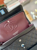 Chanel Classic 11 Handbags Womans Black Leather Lock Silver 23cm - Image 7