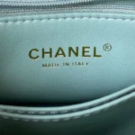 Chanel Coco Pastel Blue Handbags With Lock Gold 24cm - Image 4