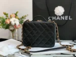 Chanel Vanity Case Black Yellow Replica 1:1 Box Form Handbags 19cm - Image 8