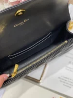 Dior Woc Women's Black Handbag with Gold Lock 20×11.5×3.5cm - Image 5