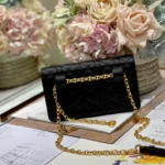 Dior Woc Women's Black Handbag with Gold Lock 20×11.5×3.5cm - Image 4