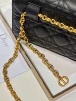 Dior Woc Women's Black Handbag with Gold Lock 20×11.5×3.5cm - Image 3