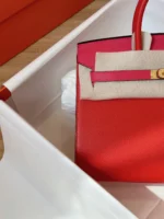 Hermes Birkin 25 Pink/Red Epson Leather Gold Hardware - Image 4