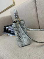 Louis Vuitton LV Capucines BB Grey Crocodile Leather Like Auth Handbags 27cm - Image 9