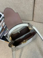 Louis Vuitton LV Capucines BB Grey Crocodile Leather Like Auth Handbags 27cm - Image 3