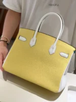Hermès Lime, Bleu de Galice and Gris Perle Chèvre Tri-Color HSS Birkin 25 Brushed Gold Hardware - Image 3