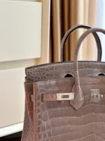 Tui Xach Hermes Birkin Crocodile Like Auth Nu Da Ca Sau 25cm 5 2