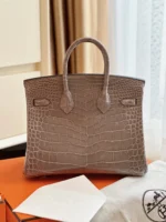 Tui Xach Hermes Birkin Crocodile Like Auth Nu Da Ca Sau 25cm 6 2