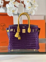 Tui Xach Hermes Birkin Crocodile Mix 2 Mau Like Auth Van Da Ca Sau 30cm 9 1