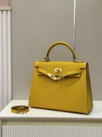 Hermes Kelly 25 Lime Fluo Yellow Epsom Gold Hardware - Image 7