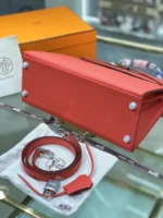 Hermes Kelly 28 Pink Rose Epsom Leather Palladium Hardware - Image 4