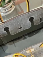 Hermes Birkin 30 Gray/Gold Genuine Crocodile Leather Gold Hardware - Custom Made - Image 2