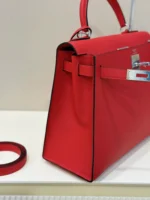 Hermes Kelly 28 Red Epsom Leather Palladium Hardware - Image 4