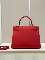 Hermes Kelly 28 Red Epsom Leather Palladium Hardware - Image 5