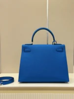 Hermes Kelly 28 Blue Electric Epsom Leather Palladium Hardware - Image 5