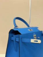Hermes Kelly 28 Blue Electric Epsom Leather Palladium Hardware - Image 2