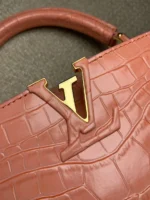 Louis Vuitton LV Capucines BB Earthy Red Like Auth Handbags 27cm - Image 4