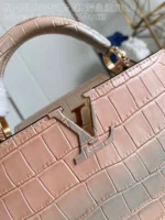 Louis Vuitton LV Capucines BB Like Auth Crocodile Leather Pink Handbags 27cm - Image 8