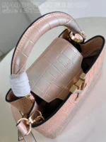 Louis Vuitton LV Capucines BB Like Auth Crocodile Leather Pink Handbags 27cm - Image 7