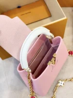 Louis Vuitton LV Capucines Like Auth Handbags Pink Lock Gold 21cm - Image 5