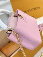 Louis Vuitton LV Capucines Like Auth Handbags Pink Lock Gold 21cm - Image 4