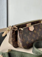 Louis Vuitton LV Multi Pochette Handle Fabric Green Handbags Monogram 24x16x6cm - Image 3