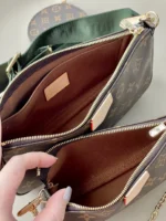 Louis Vuitton LV Multi Pochette Handle Fabric Green Handbags Monogram 24x16x6cm - Image 9