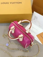 Louis Vuitton LV Nano Speedy Pink Shiny Leather Handbags 16x10x7,5cm - Image 5