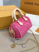 Louis Vuitton LV Nano Speedy Pink Shiny Leather Handbags 16x10x7,5cm - Image 6
