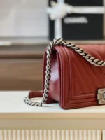 Tui Xach Nu Chanel Boy Medium Rep 11 Hoa Tiet Chu V Mau Do 25cm 4